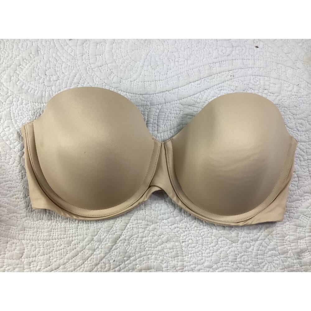 Maidenform Strapless Beige Bra* Light Padding*Underwire*36D*Halloween*Sissy*EUC